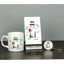 Hediyelen Nüfus Memuru Üçlü Set (Kupa + Telefon Standı + Anahtarlık)