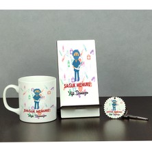 Hediyelen Sağlık Memuru Üçlü Set (Kupa + Telefon Standı + Anahtarlık)