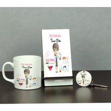 Hediyelen Diş Hekimi Üçlü Set (Kupa + Telefon Standı + Anahtarlık) 003