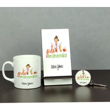 Hediyelen Gıda Mühendisine Hediye Üçlü Set (Kupa + Telefon Standı + Anahtarlık)