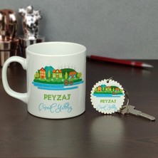 Hediyelen Peyzaj Kupa Bardak ve Anahtarlık Set