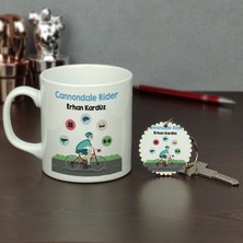 Hediyelen Bisiklet Kupa Bardak ve Anahtarlık Set