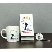Hediyelen Bilgisayar Öğretmeni Üçlü Set (Kupa + Telefon Standı + Anahtarlık)