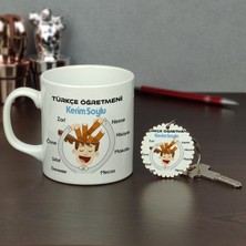 Hediyelen Türkçe Öğretmeni Kupa Bardak ve Anahtarlık Set 002