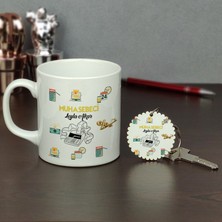 Hediyelen Muhasebeci Kupa Bardak ve Anahtarlık Set 003