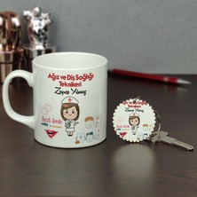 Hediyelen Ağız ve Diş Sağlığı Teknikeri Kupa Bardak ve Anahtarlık Set 001
