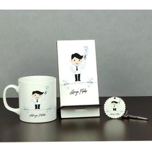 Hediyelen Diş Doktoruna Hediye Üçlü Set (Kupa + Telefon Standı + Anahtarlık)