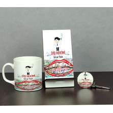 Hediyelen Diş Hekimi Üçlü Set (Kupa + Telefon Standı + Anahtarlık) 001