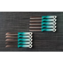 Solingen Meyve Sebze Bıçağı Ebruli Turkuaz-Yeşil 10'lu