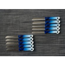 Solingen Meyve Sebze Bıçağı Ebruli Lacivert-Beyaz 10'lu