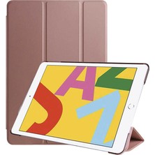 Case 4U Apple iPad 10.2 2021 (9.Nesil) Kılıf Smart Cover Katlanabilir Standlı Tablet Akıllı Kapak Rose Gold