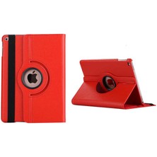 Case 4U Apple iPad 10.2 2021 (9.Nesil) Kılıf Uyku Modlu 360 Derece Dönebilen Standlı Tablet Kılıfı Kırmızı