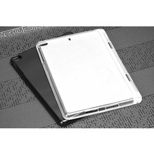 Case 4U Apple iPad 10.2 2021 (9.Nesil) Tablet Kılıf Kalemlik Kenarlı Süper Silikon Arka Kapak Şeffaf