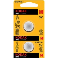 Kodak Pil Cr 2016 Baskül Pili Tartı Pili Terazi Bios Para Pili Kumanda Pili 1 Paket 2 Li
