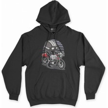 Cix Cix Motorlu Çocuk Siyah Kapşonlu Sweatshirt Hoodie
