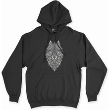 Cix Cix Kurt Mandala Siyah Kapşonlu Sweatshirt Hoodie