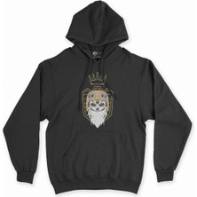 Cix Cix Motorcu Kral Kurukafa Siyah Kapşonlu Sweatshirt Hoodie