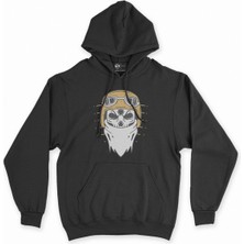 Cix Cix Motorcu Kurukafa Siyah Kapşonlu Sweatshirt Hoodie