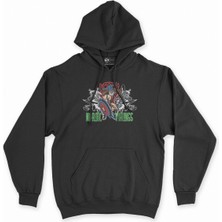 Cix Cix Nordic Vikingler Siyah Kapşonlu Sweatshirt Hoodie