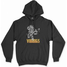 Cix Cix Güçlü Vikings Siyah Kapşonlu Sweatshirt Hoodie