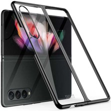 Case 4U Samsung Galaxy Z Fold 3 Kılıf 180 Derece Kıpta Kapak Siyah