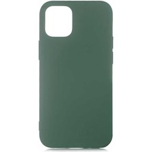 Case 4U Apple iPhone 12 Mini Kılıf 3D Kamera Korumalı İçi Kadife Lansman Yumuşak Silikon Koyu Yeşil