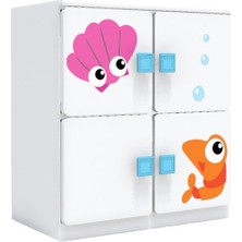 Woody Life 4 Kapaklı Çocuk Odası Anaokulu Kreş Dolap Deniz Temalı