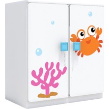 Woody Life 2 Kapaklı Çocuk Odası Anaokulu Kreş Dolap Deniz Temalı