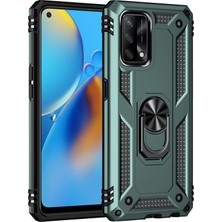 Nevarium Oppo A74 4g Kılıf Tank Yüzüklü Silikon Sofya - Yeşil