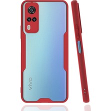 Nevarium Vivo Y51 Kılıf Kamera Korumalı Arkası Mat Silikon - Kırmızı