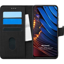 Microsonic Xiaomi Poco X3 Gt Kılıf Fabric Book Wallet Siyah