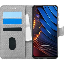 Microsonic Xiaomi Poco X3 Gt Kılıf Fabric Book Wallet Gri