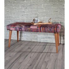 Zeen Concept Retro Bench Puf Kilim Desenli