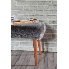 Zeen Concept Retro Bench Puf Kahve Peluş