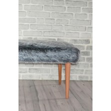 Zeen Concept Retro Bench Puf Antrasit Peluş