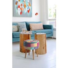 Zeen Concept Dolce Puf Gökkuşağı Desenli