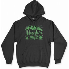 Cix Cix Yeşil Adventure Awaits Siyah Kapşonlu Sweatshirt Hoodie