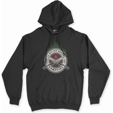 Cix Cix Atlanta Hawks Şahin Logolu Siyah Kapşonlu Sweatshirt Hoodie