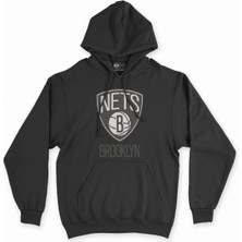 Cix Cix Brooklyn Nets Siyah Kapşonlu Sweatshirt Hoodie