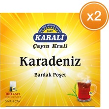 Karali Çay Karadeniz Bardak Poşet Çay 100'lü x 2 Paket