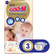 Goon Premium Soft Bant Bebek Bezi 3 Beden Aylık Fırsat Paket 152 adet