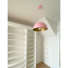 Mylights  Modern Spor Pembe  Içi Altın Cocuk Odası Genc Odası Yatak Odası Sarkıt 40 cm
