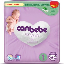 Canbebe 1 Beden Bebek Bezi Yenidoğan 2-5 kg - 480'li