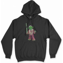 Cix Cix Star Wars Jedi Yoda Siyah Kapşonlu Sweatshirt Hoodie