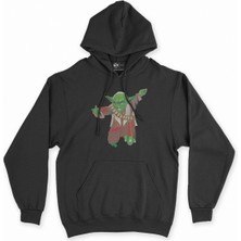 Cix Cix Uçan Yoda Siyah Kapşonlu Sweatshirt Hoodie
