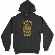 Cix Just Drink It Siyah Kapşonlu Sweatshirt Hoodie