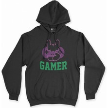 Cix Cix Gamer Hand Siyah Kapşonlu Sweatshirt Hoodie
