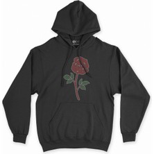 Cix Cix Guatemala Haritalı ve Bayraklı Siyah Kapşonlu Sweatshirt Hoodie