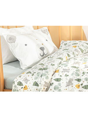 English Home Honey Bear Pamuklu Bebe Nevresım Takımı 100X150 cm Yeşil