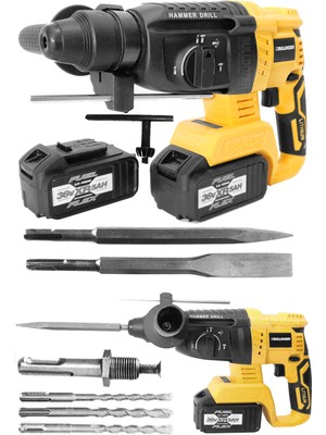 Bulldozer Profesyonel Kömürsüz Motor 36V Çift Akülü Kırıcı Delici 5AH 26 mm